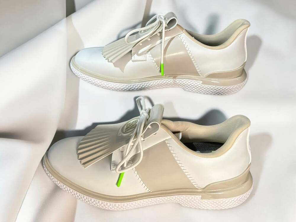 New without box! G/Fore Gallivan2r Side Stripe Kiltie Golf Shoes Stone White